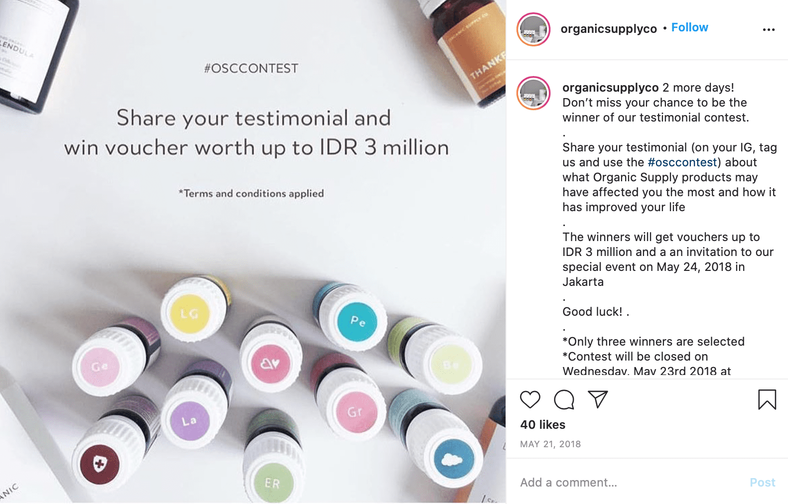 Instagram Giveaway Ideas testimonial contest