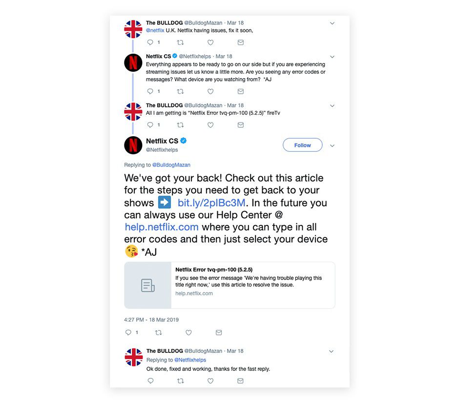 Customer Service on Social Media Netflix