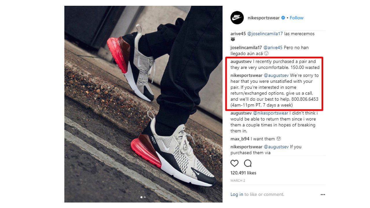 Customer Service on Social Media nike