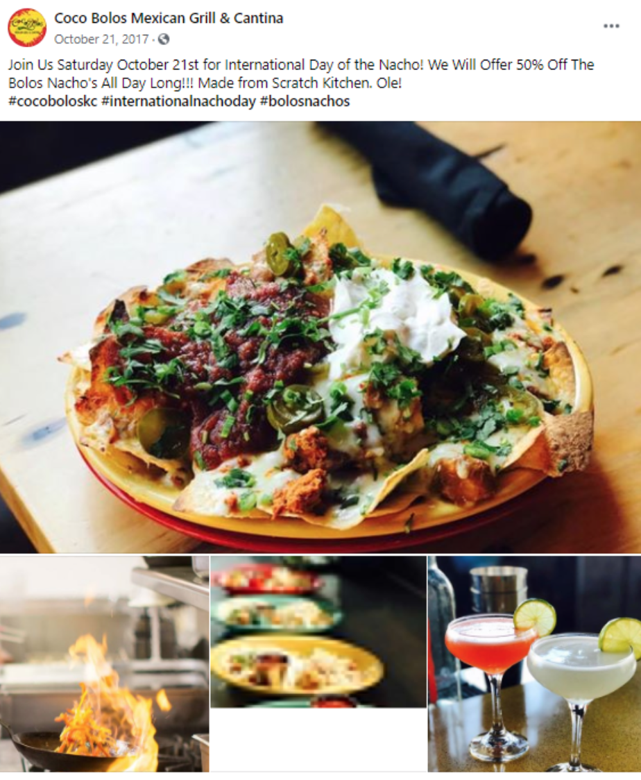 October Social Media Calendar Nachos Day