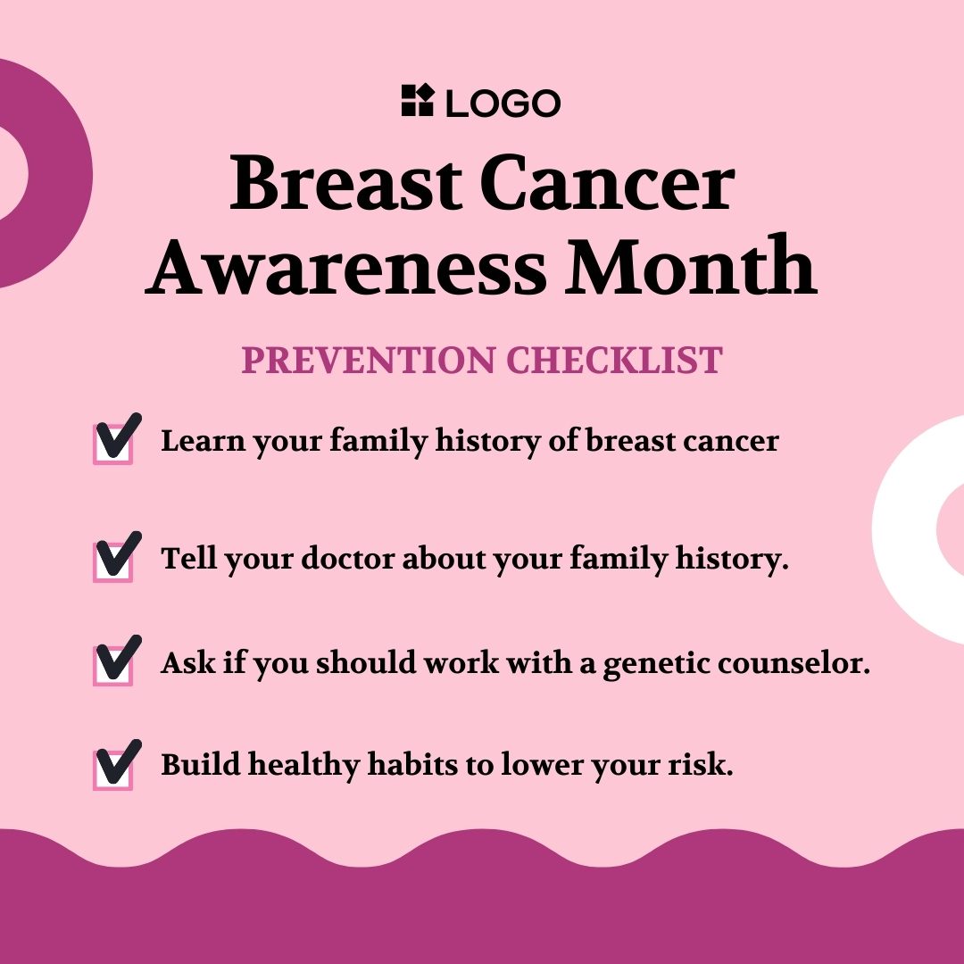 breast cancer awareness marketing template post idea