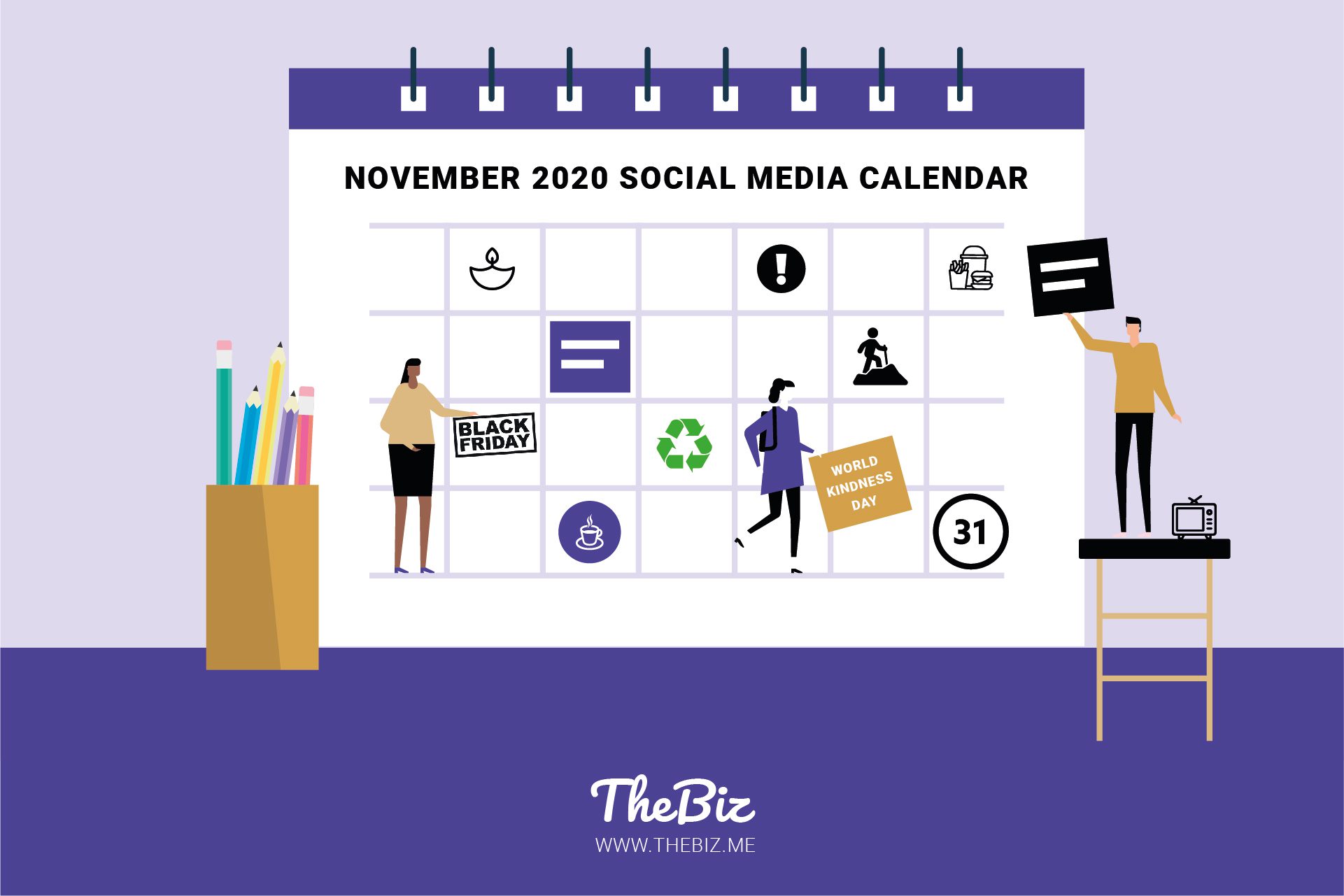 November Social Media Calendar + Post Ideas for Businesses