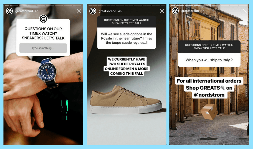 Instagram Stories for Businesses answer questions from your audience