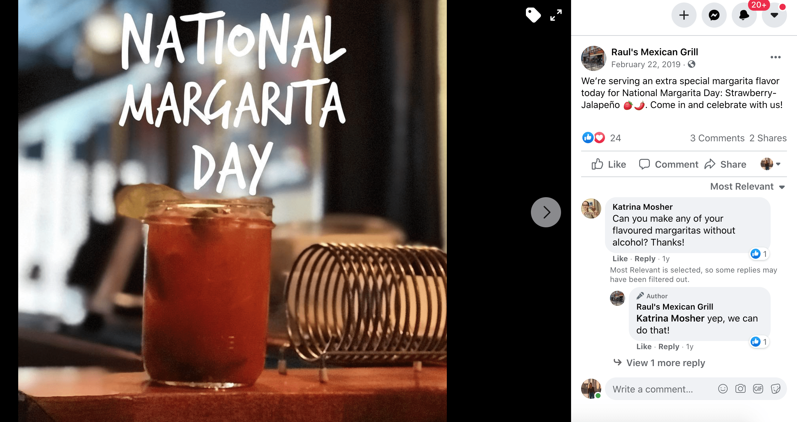 february social media calendar margarita day