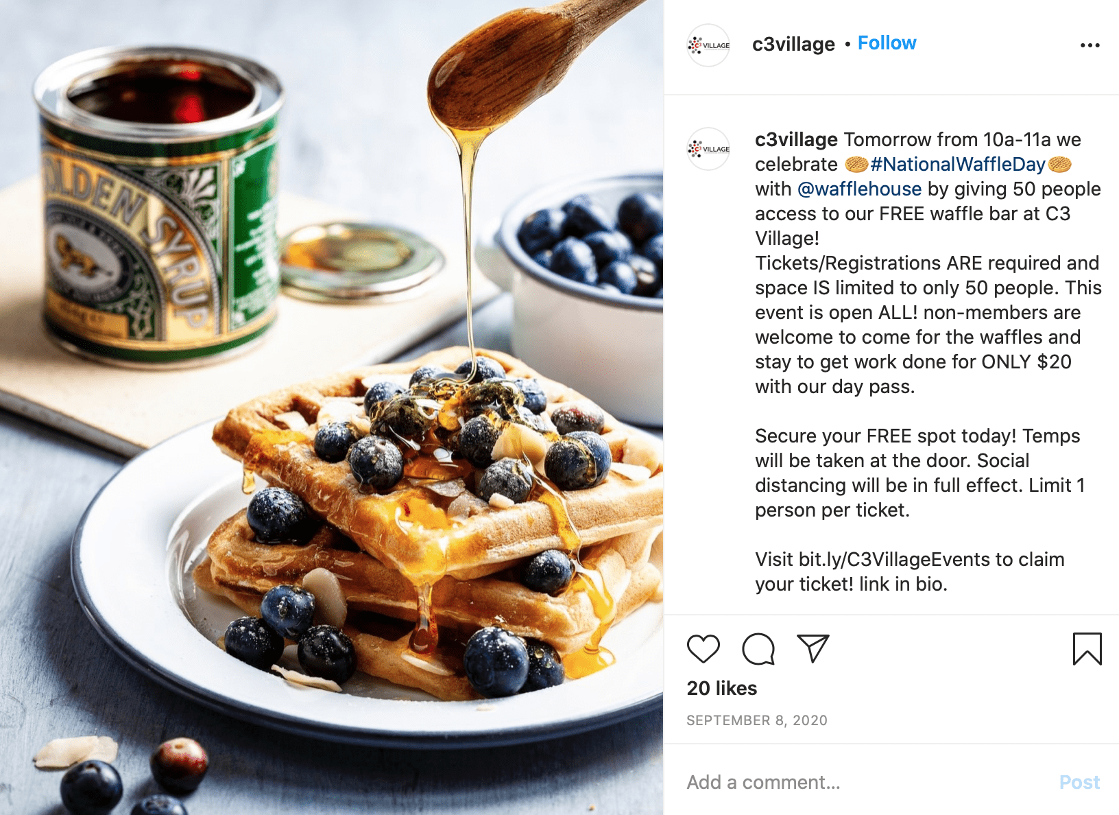 march social media calendar waffle day