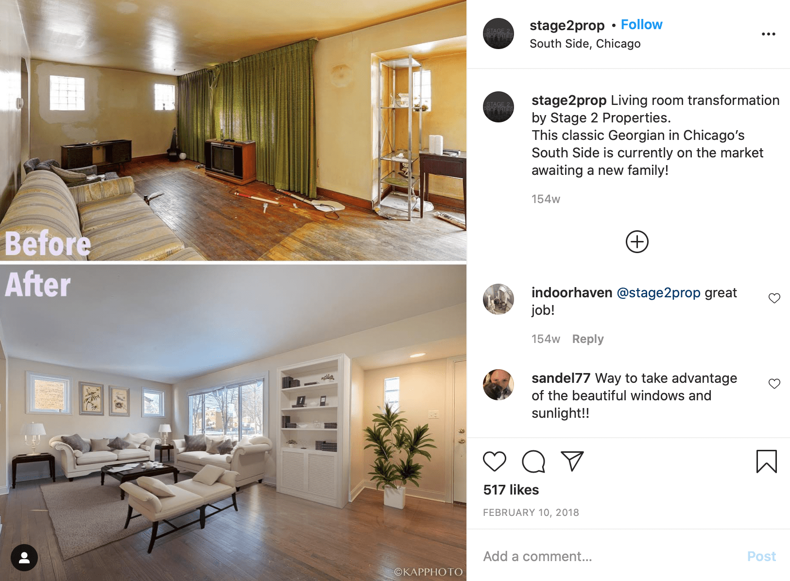 real estate instagram accounts before and after